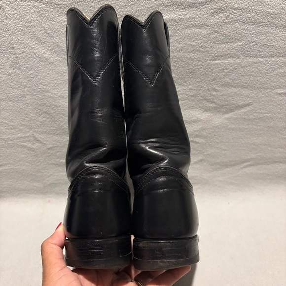 Justin Roper Pull On Black Western Boots Style L 3703 size 7B - Picture 5 of 8